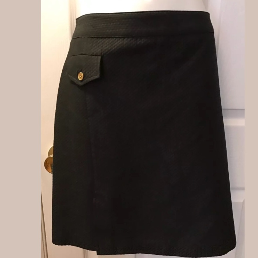 J. McLaughlin Black Textured Pencil Skirt Wardrobe Staple Workwear Career